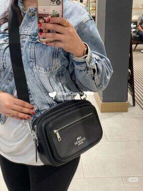 NWT COACH Elias Crossbody -  CJ509 Silver/Black - Refined Pebble Leather $378